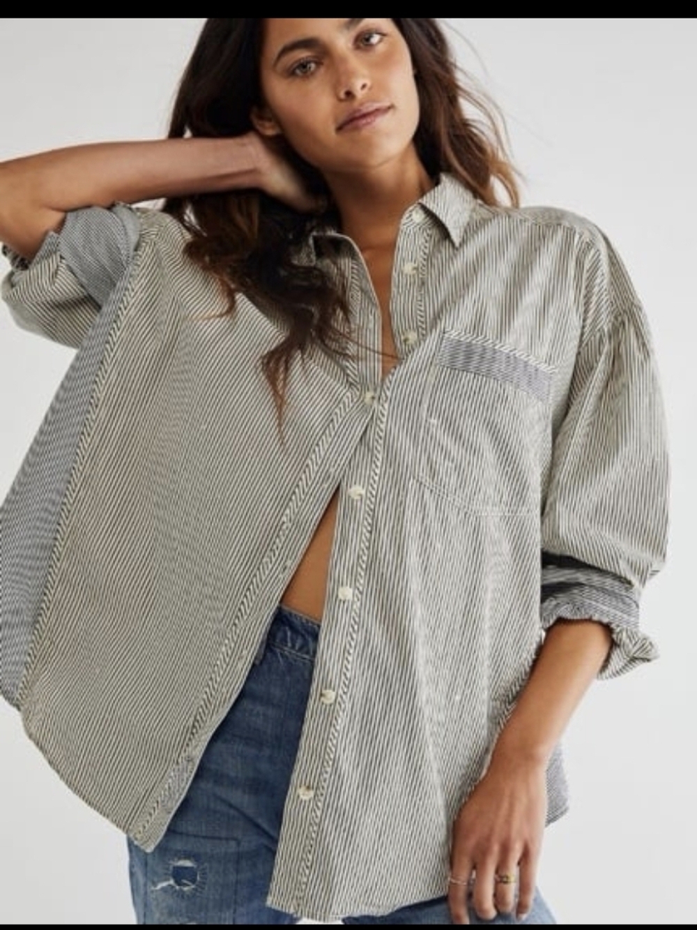 Free People Happy Hour Oxford Shirt